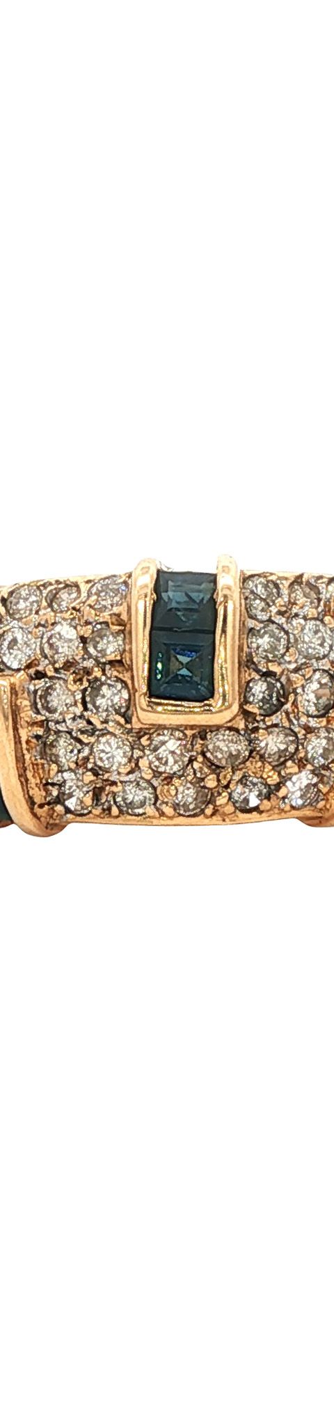 Vintage 18K Gold Ring with Sapphire and Diamond